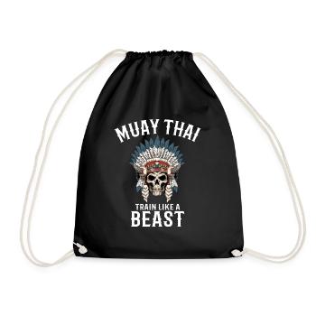 Train Like A Beast - Muay Thai und Thai Boxen - Turnbeutel - Schwarz - Vorne