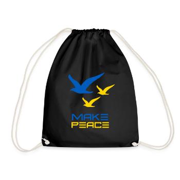 Make Peace Ukraine. Peace Birds - Drawstring Bag - black - Front