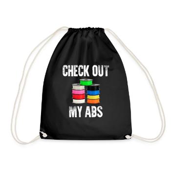 Check Out My Abs - Drawstring Bag - black - Front