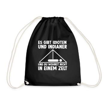 Camper und Camping Outfit lustiger Camper Spruch - Turnbeutel - Schwarz - Vorne