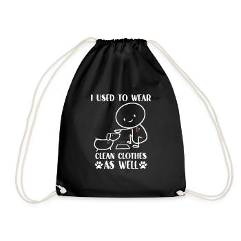 Mignon propriétaire de chien Gift Stick Figure Chiens - Sac de sport léger - noir - Devant