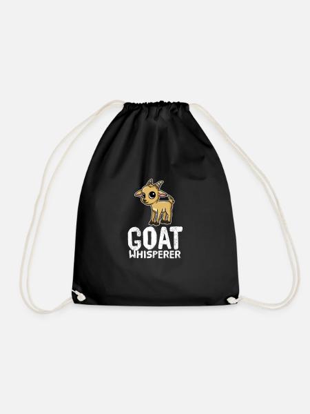 Funny Goat Lover Goat Whisperer - Drawstring Bag - black