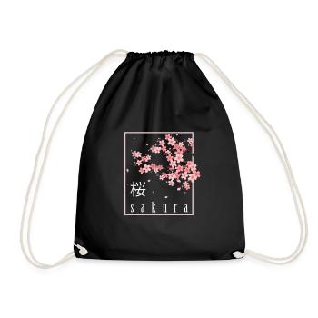 Kirschblüte Japanische Kunst Japan Sakura - Turnbeutel - Schwarz - Vorne