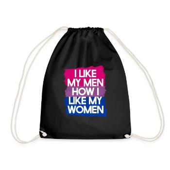 LGBT Rainbow Gay Pride Homo Lesbian Gay - Drawstring Bag - black - Front