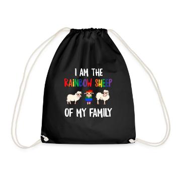LGBT Rainbow Gay Pride Homo Lesbian Gay - Drawstring Bag - black - Front