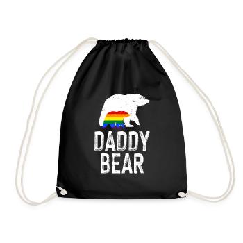 LGBT Rainbow Gay Pride Homo Lesbian Gay - Drawstring Bag - black - Front