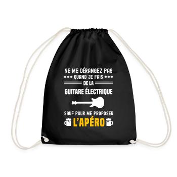 guitare électrique ne dérangez pas sauf apéro - Sac de sport léger - noir - Devant