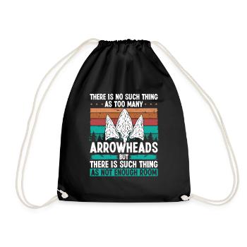 Arrowhead Hunting Vintage Flintknapper Artifact - Drawstring Bag - black - Front