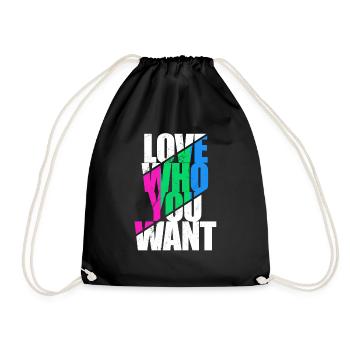 LGBT Rainbow Gay Pride Homo Lesbian Gay - Drawstring Bag - black - Front