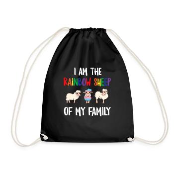LGBT Rainbow Gay Pride Homo Lesbian Gay - Drawstring Bag - black - Front