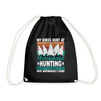 Arrowhead Hunting Humor Knee Injury Surgery Funny - Drawstring Bag - black - Front