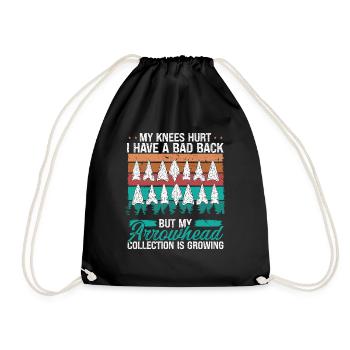 Arrowhead Hunting Knee Injury Back Pain Collector - Drawstring Bag - black - Front