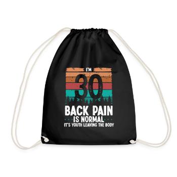 30 ans Humour Mal de dos Blessure 30 anniversaire - Sac de sport léger - noir - Devant