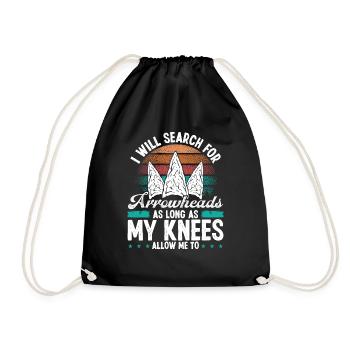 Collector Knee Injury Knee Pain Arrowhead Hunting - Drawstring Bag - black - Front