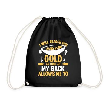 Gold Prospector Back Injury Replacement Miner - Drawstring Bag - black - Front