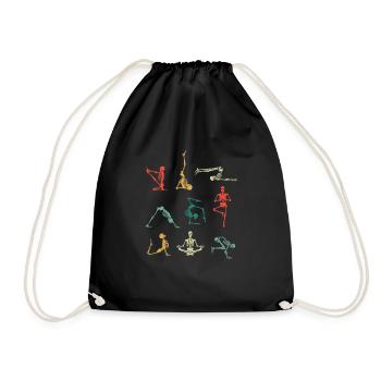 Funny Halloween Party Meditator Fan Scary Yoga - Drawstring Bag - black - Front