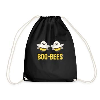 Boo Bees Couples Halloween Funny Bee Ghost Matching - Drawstring Bag - black - Front
