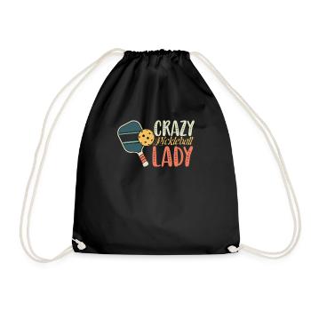 Crazy Pickleball Lady Drôle Pickleball Player Jeu de mots - Sac de sport léger - noir - Devant