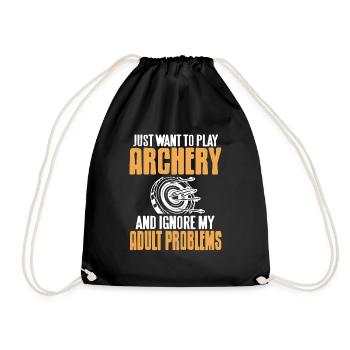 Je veux juste jouer au tir à l’arc et ignorer les problèmes - Sac de sport léger - noir - Devant