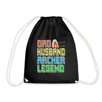 Dad Husband Archer Legend Retro Archery T-Shirt - Turnbeutel - Schwarz - Vorne