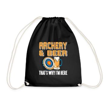 Archery & Beer That's Why I'm Here Funny Present - Turnbeutel - Schwarz - Vorne