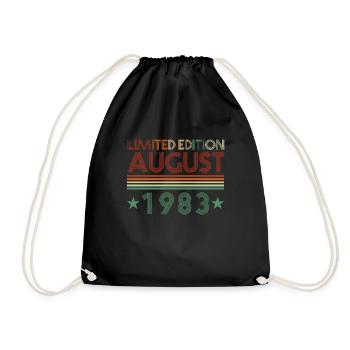 39th birthday August born 1983 Gift idea - Drawstring Bag - black - Front