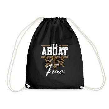 Boat Captain Boater Boat Captain Boat Shirt - Drawstring Bag - black - Front
