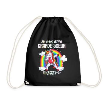 Je Vais Être Grande Soeur 2023 Grossesse Cadeau - Sac de sport léger - noir - Devant