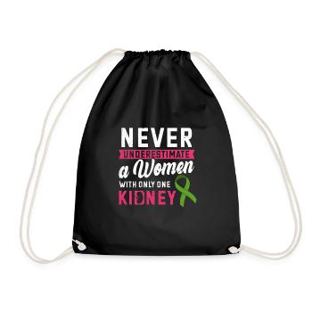 Ne sous-estimez jamais une femme avec un seul rein - Sac de sport léger - noir - Devant