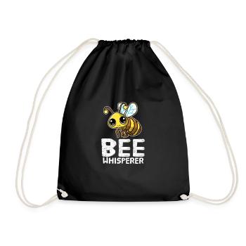Funny Bee Lover Bee Whisperer - Drawstring Bag - black - Front