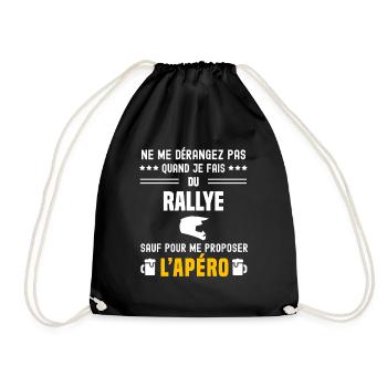 rallye ne dérangez pas sauf apéro - Sac de sport léger - noir - Devant