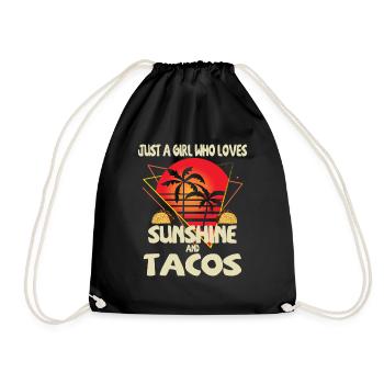 Just a girl who loves sunshine and tacos - Drawstring Bag - black - Front