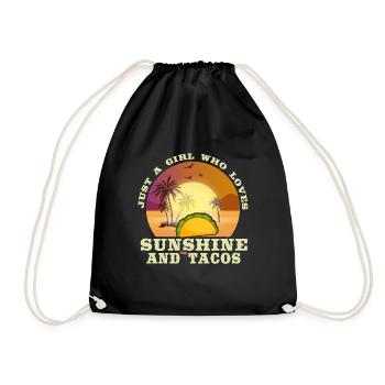 Just a girl who loves sunshine and tacos - Drawstring Bag - black - Front