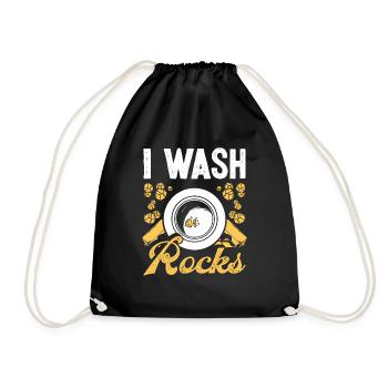 Gold I wash rocks Gold Panner Gold Miner - Drawstring Bag - black - Front