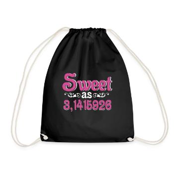 Sweet As Cake 3rd 1415926 Funny Math Science Geek - Drawstring Bag - black - Front