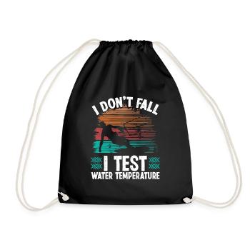 Kitesurfer I don't Fall Humor Funny KitebaorderKite - Drawstring Bag - black - Front