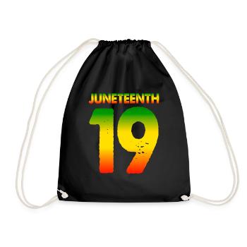 Juneteenth June 19 Black African Ancestry - Drawstring Bag - black - Front