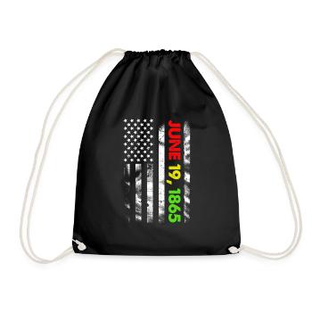 Juneteenth Freedom Day Black African June 19 - Drawstring Bag - black - Front