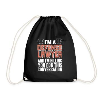 I'm A DEFENSE Lawyer Awesome Funny T-Shirt Present - Drawstring Bag - black - Front
