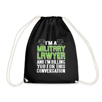 I'm A Military Lawyer Cool Epic Funny T-Shirt - Drawstring Bag - black - Front