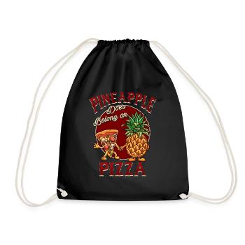 Pineapple Does Belong On Pizza Funny Food Lover Fu - Drawstring Bag - black - Front