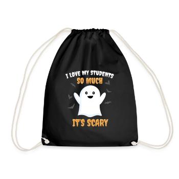 Lustiger Lehrer Halloween Ich liebe meine Schüler - Turnbeutel - Schwarz - Vorne