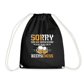 Sorry ich hatte Bierschiss - Turnbeutel - Schwarz - Vorne