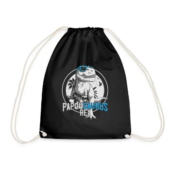 Gift Best Papuan Dinosaur Father's Day - Drawstring Bag - black - Front