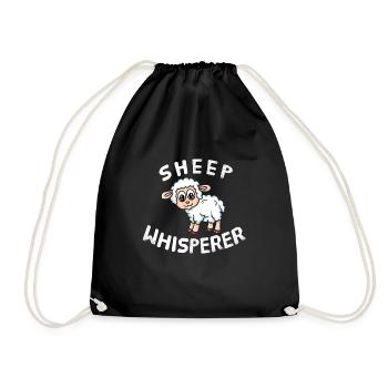Sheep Whisperer Schafe Schafhirte Wollschaf - Turnbeutel - Schwarz - Vorne