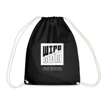 Wife Mom Boss Realtor Female Career Agents - Drawstring Bag - black - Front