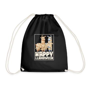 Eerily creepy spooky funny Halloween - Drawstring Bag - black - Front