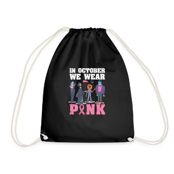 En octobre, nous portons Pink Funny Halloween - Sac de sport léger - noir - Devant