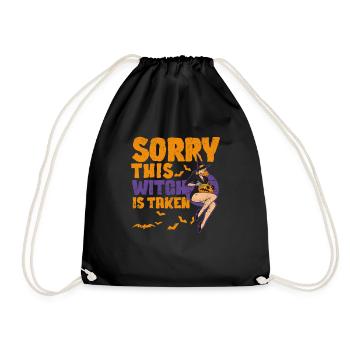 Sorry This Witch Is Taken Funny Halloween Witches - Turnbeutel - Schwarz - Vorne