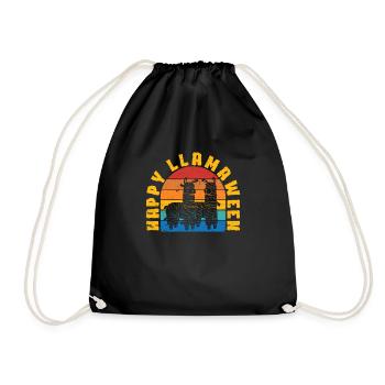 Happy Llamaween Creepy Creepy Drôle - Sac de sport léger - noir - Devant